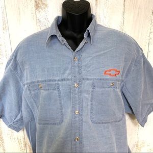 Bear Back Men’s XL Button Up Short Sleeve Shirt Bl